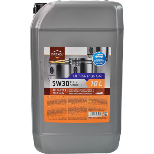 Масло моторн. brexol ultra plus gn 5w30 api sn/cf ls каністра 10л 48021135035 BREXOL