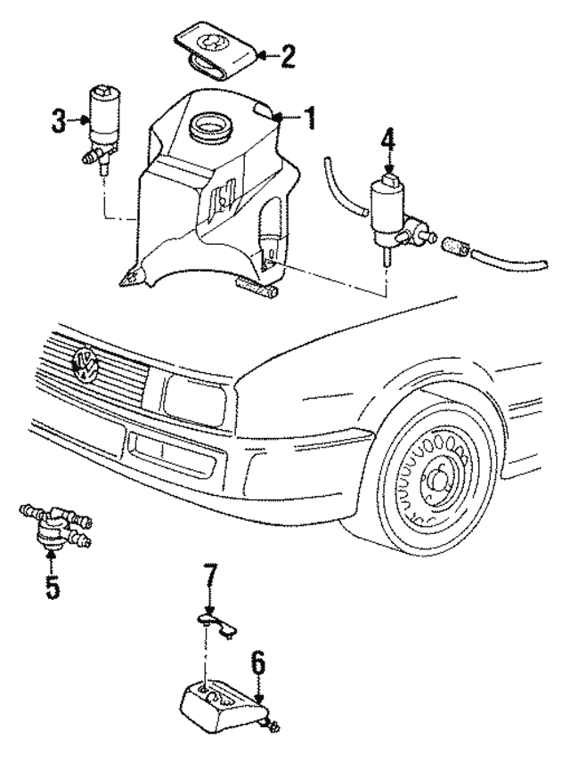 Насос подачі води для миття, система очищення фар 191955681 PORSCHE