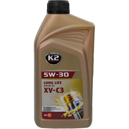 Моторна олива k2 long life xv-c3, 5w-30, 1л O1481S K2