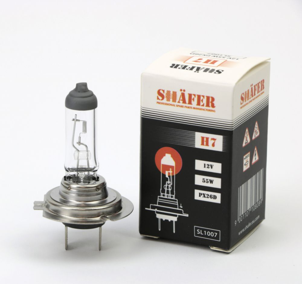 Лампа галогенова h7 12v 55w px26d  картонна упаковка 1шт SL1007 SHAFER