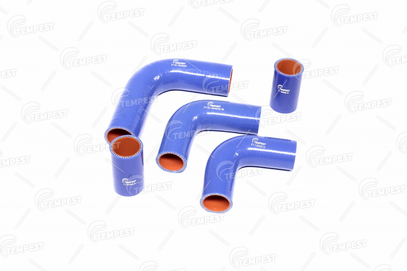 Патрубок радіатора газ 3110 дв.406 компл. 5 шт. силікон tempest TP1320 TEMPEST