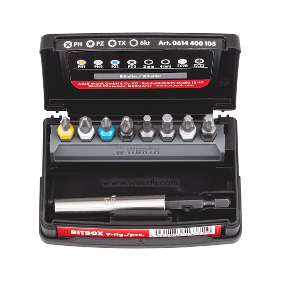 Набір біт 1/4 дюйма асортимент комплектація 5 9 шт 0614400105 WURTH