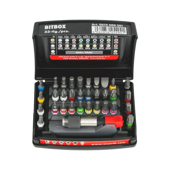 Набір біт з тримачем sort1 33 предмети {арт. 0614 0614400301 WURTH