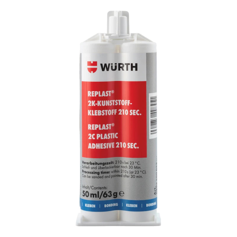 Клей replast me 210 секунд двокомпонентний для пластику 50 ml 0893500052 WURTH