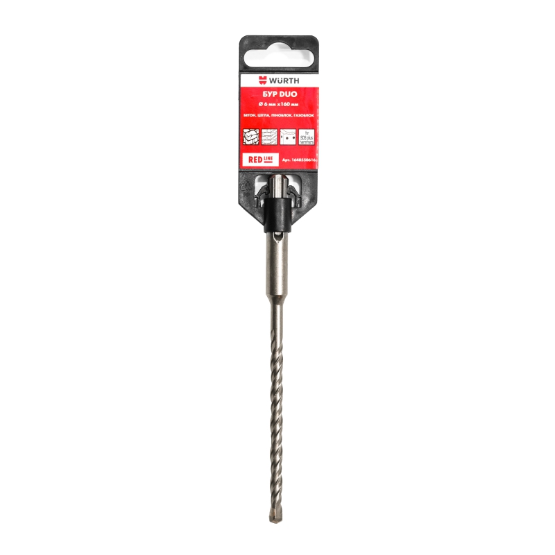 Бур duo sds-plus 6х160 mm red line {арт. 1648550616} 1648550616 WURTH
