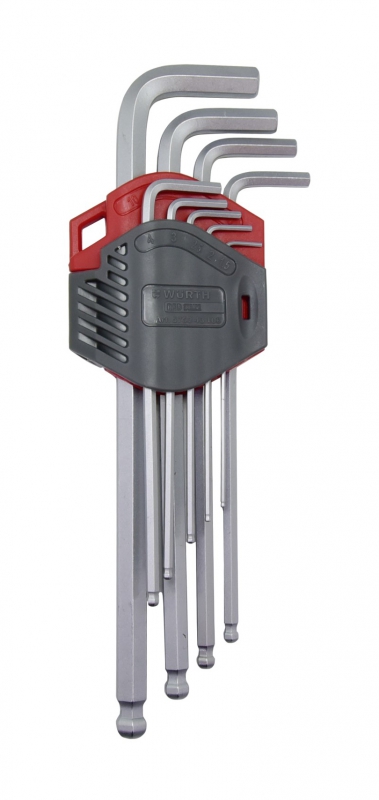 Набір ключів г-подібних hex з кулькою подовжених sw15-10 mm 9... 575243100 WURTH