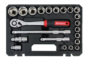 Набір інструментів з тріскачкою 1/2in 22 шт. в кейсі red stripe... 5763112022 WURTH
