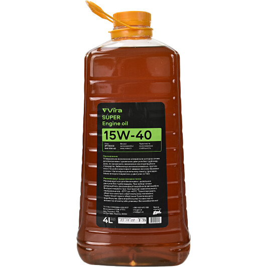Олива моторна vira super 15w-40 4 л vi0372 VI0372 VIRA