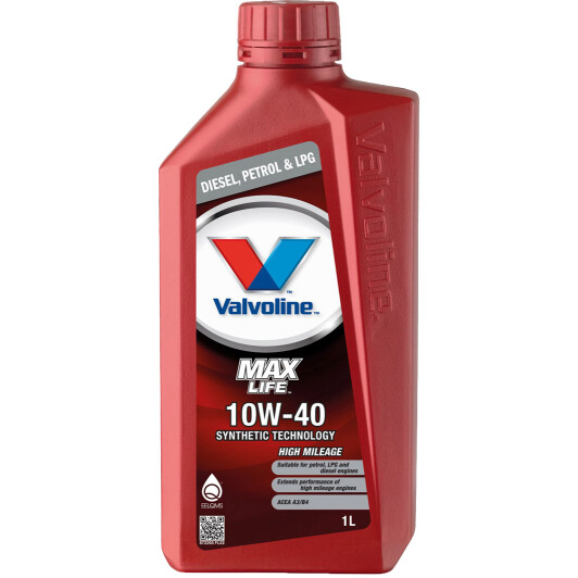 Моторна олива valvoline maxlife, 10w-40, 1л 872295 VALVOLINE