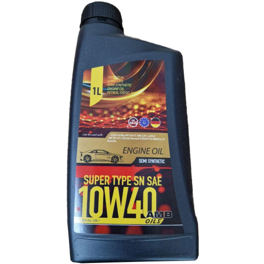 Олива моторна 10w-40 amb super type api sn/cf    1л синт. 3381 AMB