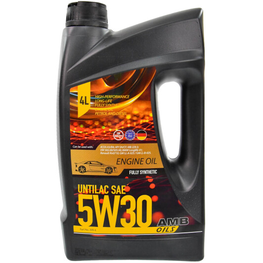 Масло двс 5w-30 amb untilac api sn/cf acea a3/b4 gm ll-a-025/gm ll-b-025 4л 3994 AMB