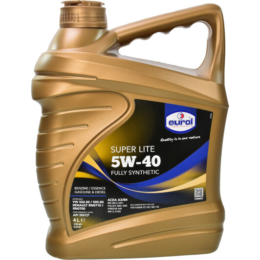 Моторна олива eurol super lite, 5w-40, 4л 006196 EUROL