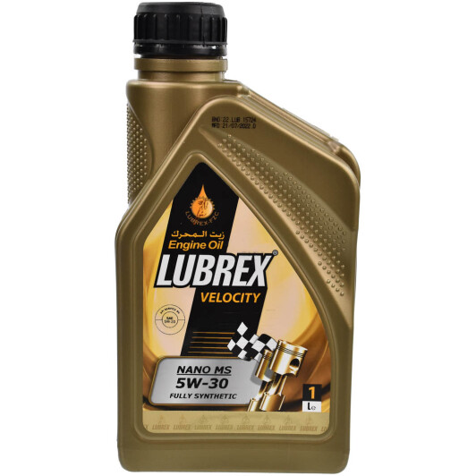 Олива моторна 5w-30 lubrex velocity nano ms sn/cf acea c3 bmw ll-04 mb 229.52    1л... 1212713001 LUBREX