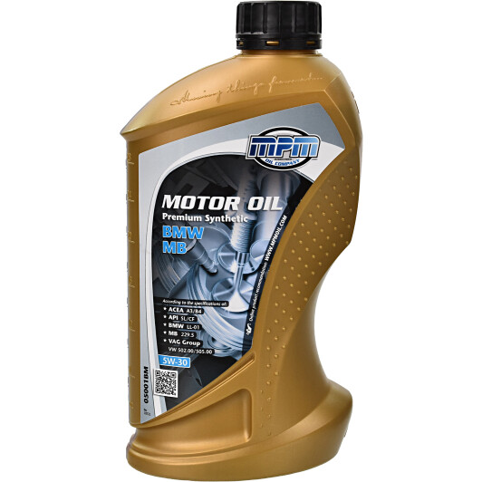 Моторна олива mpm premium syntheticbmw-mb / 5w30 / 1л. / acea a3/b4 api cf/sl bmw ll-01... 05001BM MPM