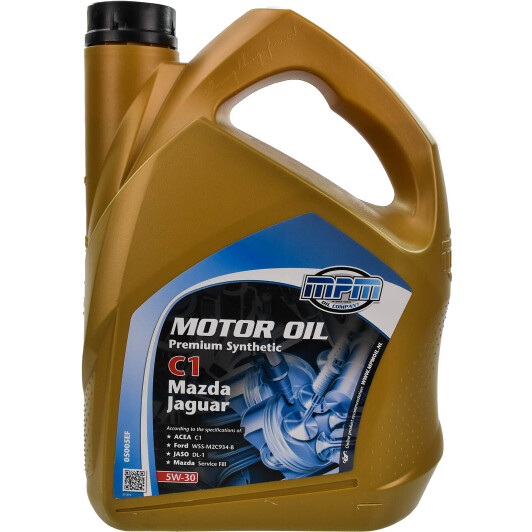 Моторна олива mpm premium syntheticc1 mazda/jaguar / 5w30 / 5л. / acea c1 jaso dl-1 05005EF MPM