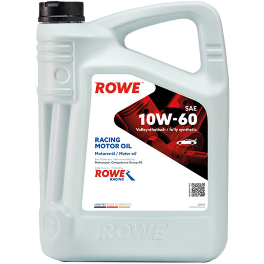 Моторна олива rowe racing motor oil, 10w-60, 5л 20019005099 ROWE