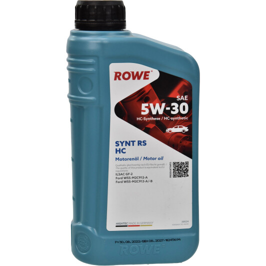 Олива моторна hightec synt rs sae 5w-30 hc 1 l 20024001099 ROWE
