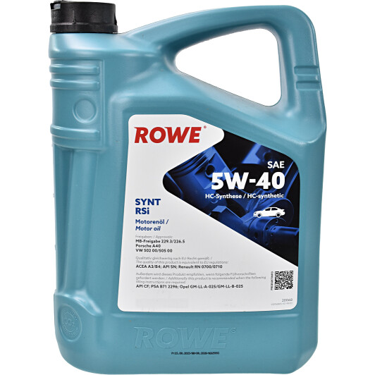 Synt rsi sae 5w-40 5л 20068005099 ROWE