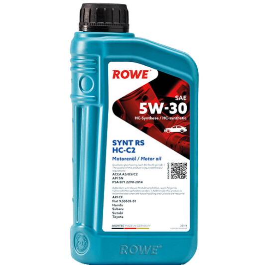 Synt rs sae 5w-30 hc-c2 1л 20113001099 ROWE