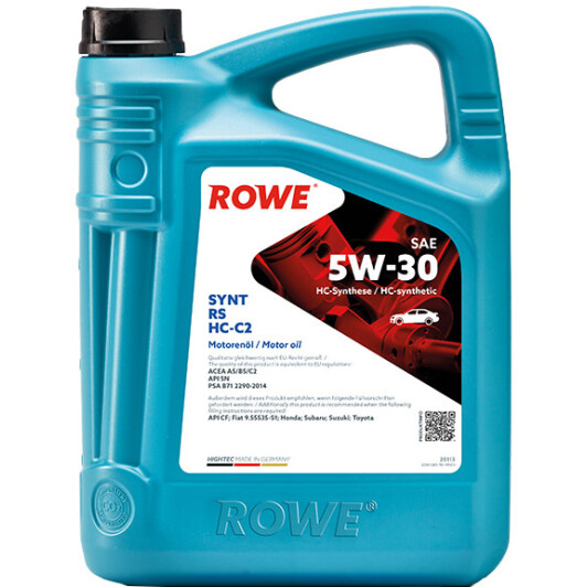 Synt rs sae 5w-30 hc-c2 5л 20113005099 ROWE