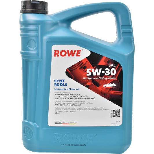 Synt rs dls sae 5w-30 4л 20118004099 ROWE