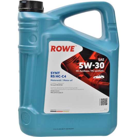 Synt rs sae 5w-30 hc-c4 5л 20121005099 ROWE