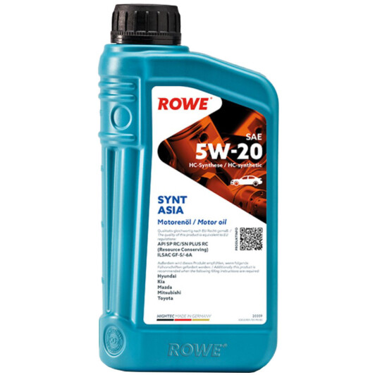Олива моторна hightec synt asia sae 5w-20 1 l 20359001099 ROWE