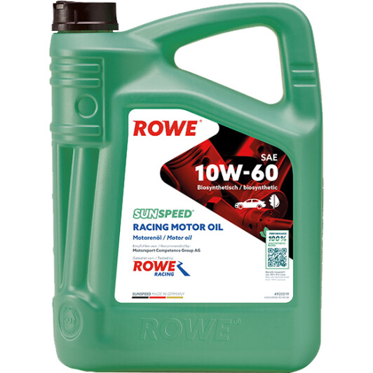 Олива моторна sunspeed racing motor oil sae 10w-60 5 l 4920019005099 ROWE