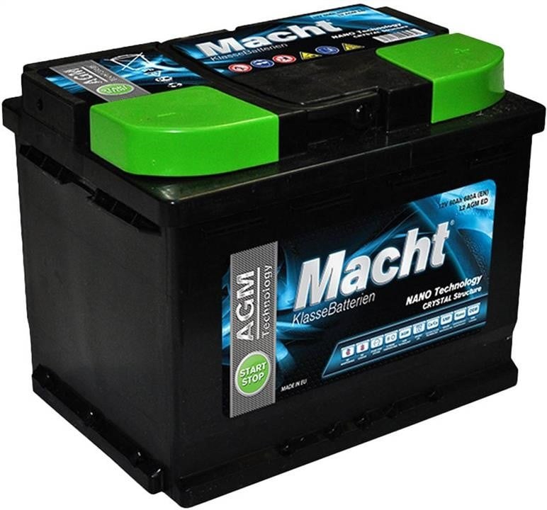 Акумулятор macht agm 60 ah 680 a 242x175x190 25943 MACHT
