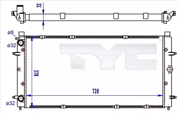 Радиатор охлаждение двигателя 7370059R TYC