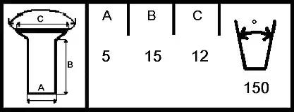 Заклепка, барабанне гальмо 93281 FERODO