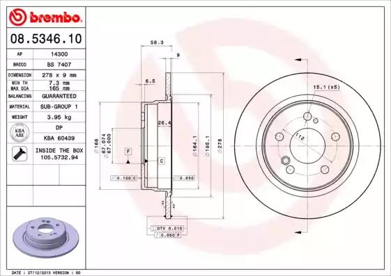 Тормозной диск 08534610 BREMBO