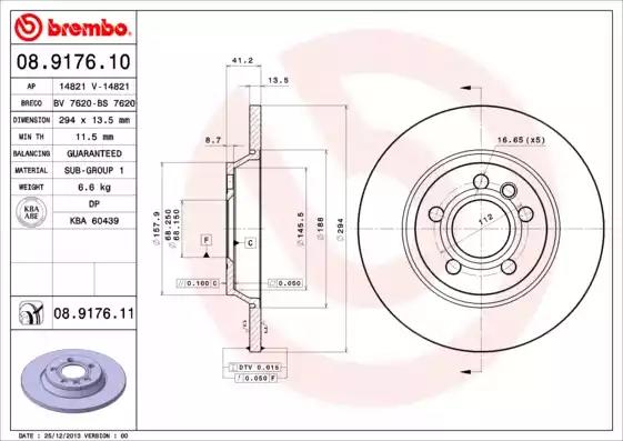 Тормозной диск 08917611 BREMBO