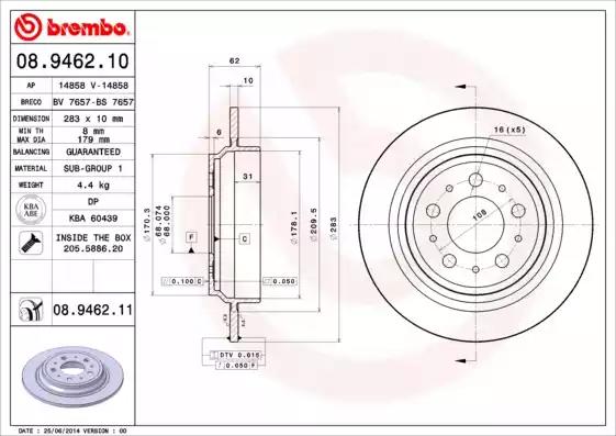 Гальмівний диск 08946211 BREMBO
