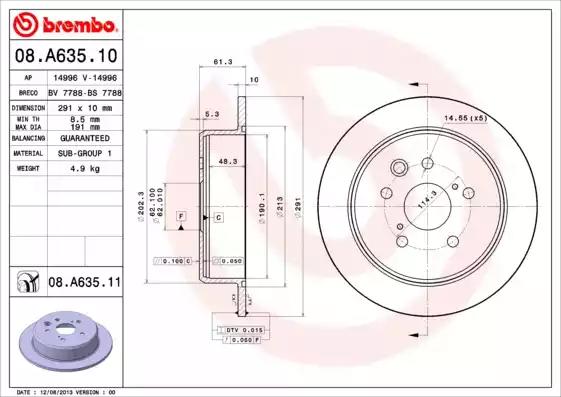 Гальмівний диск 08A63511 BREMBO