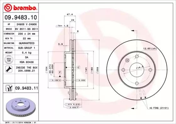 Гальмівний диск 09948311 BREMBO