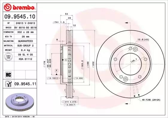 Гальмівний диск 09954510 BREMBO