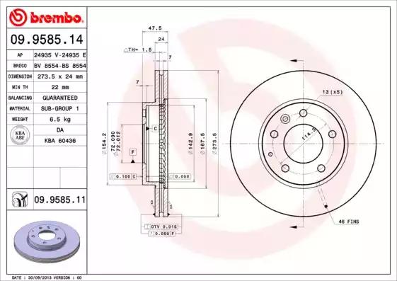 Гальмівний диск 09958511 BREMBO