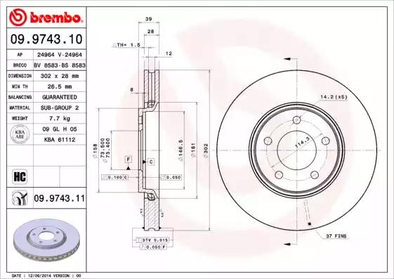Гальмівний диск 09974311 BREMBO