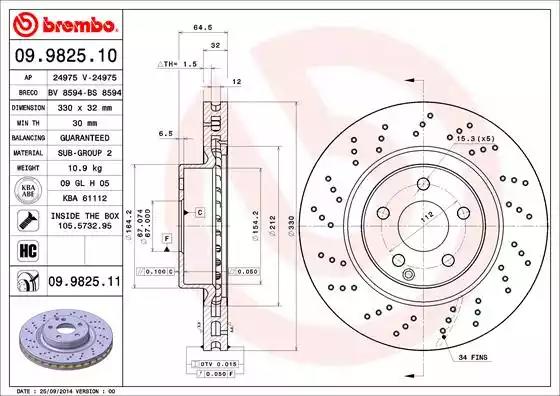 Гальмівний диск 09982511 BREMBO