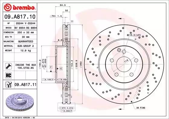 Гальмівний диск 09A81711 BREMBO