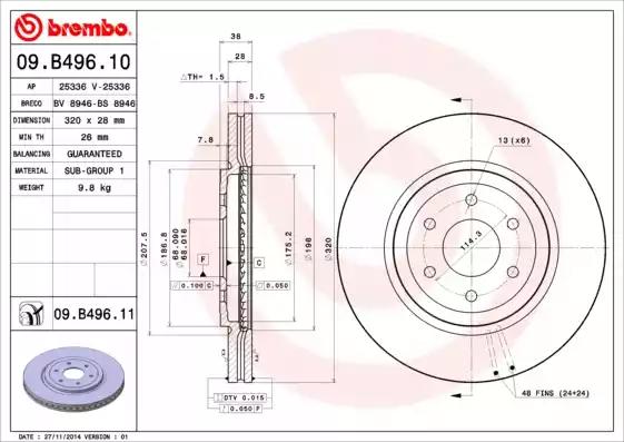 Гальмівний диск 09B49610 BREMBO