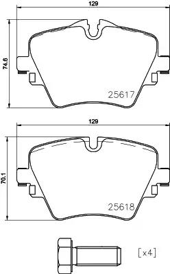 Гальмівні колодки пер. f40/f45/f46/g20/f90/g31/f97 14- P06093 BREMBO