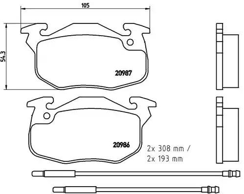 Комплект тормозных колодок дисковый тормоз P61044 BREMBO