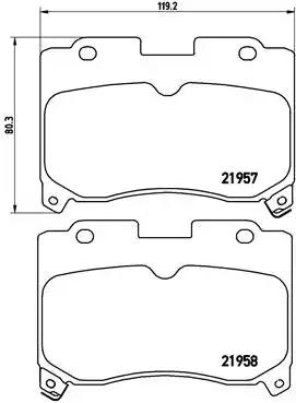Комплект тормозных колодок дисковый тормоз P83090 BREMBO