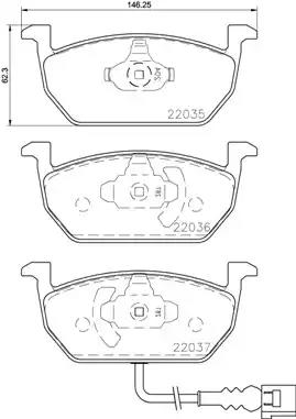 Колодка гальм. диск. skoda octavia 5e3 5e5 11/12- vw golf vii 11/12- передн.... P85137 BREMBO