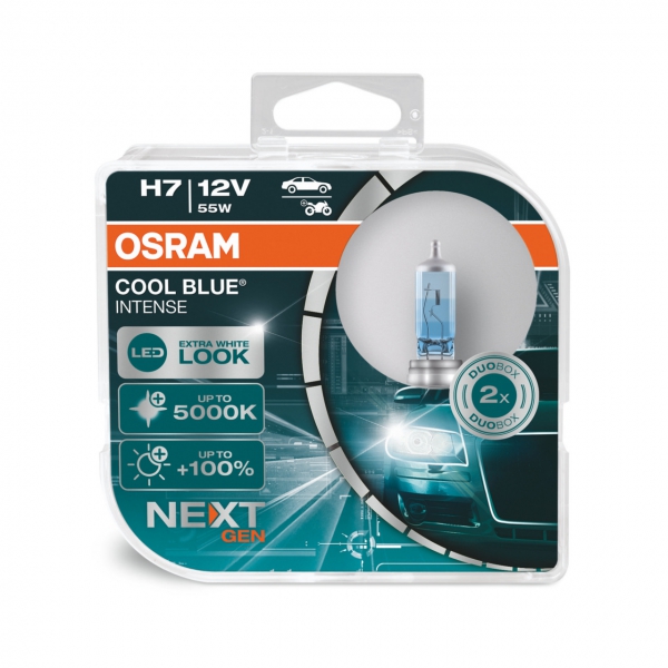 Авто лампа osram cool blue® intense nextgen / 2 шт. / h7 / px26d / 12v / 55w / 5000k / 64210CBNHCB OSRAM