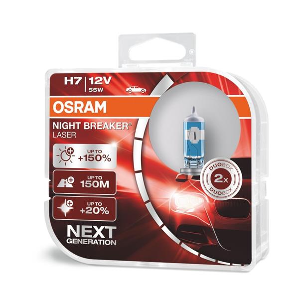 Лампа h7 12v 55w px26d box night breaker laser ng 64210NLHCB OSRAM
