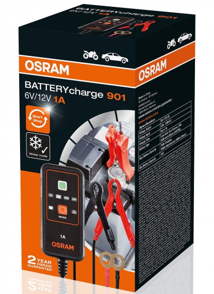 Зарядний пристрій oebcs901 ток зарядкі 1а для акб до 25ач OEBCS901 OSRAM