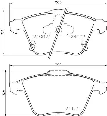 Mintex  колодки гальмівні передні mazda 6 23 02-. MDB2768 MINTEX